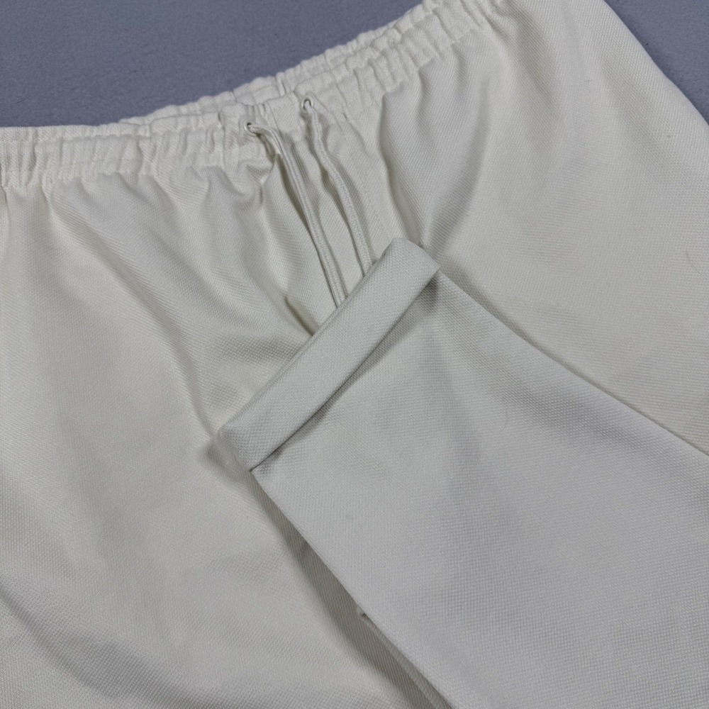 Zara Mens Textured Jogger Pants Cream Off White Elastic Waist Size XL